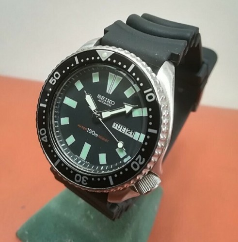 SEIKO AUTOMATIC Vintage Diver 6309-729A Made in 1987 Black \u0026 Silver Used |  eBay
