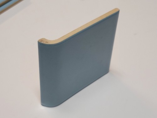 Vtg. Lot of 4 Ceramic MUDCAP Edge Tiles 4 1/4" Sq. Light Sky Blue Glossy NEW NOS - Picture 2 of 7