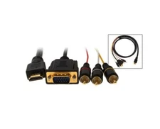 5-Feet 1.5 m Gold Plated HDMI to VGA with RCA X 3 Cable Converter 1080p