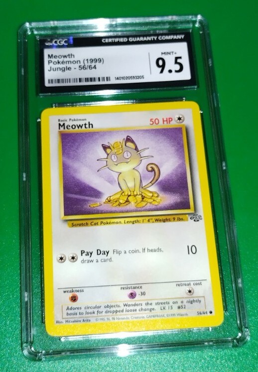 Pokémon Card Jungle Meowth #56/64 -Graded CGC 9.5 Mint+