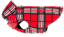 RC Pet Products Whistler Winter Dog Coat size 8 Red Fleece Tartan