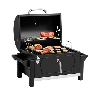 Royal Gourmet Portable Charcoal Grill Tabletop Side Handle Outdoor BBQ Cooker