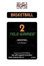 Atari 2600/Sears Tele-Games Replacement Label -  Basketball