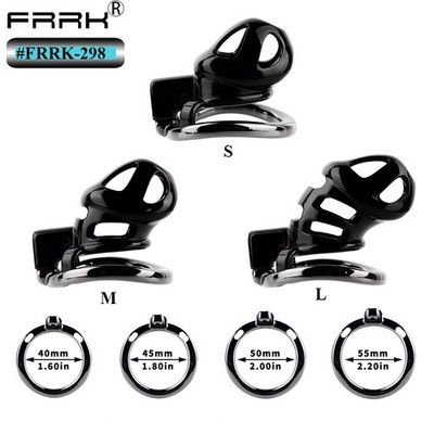 Cobra Male Chastity Cage Lock Device with 4 Rings Virginity Device 3 Sizes FRRK