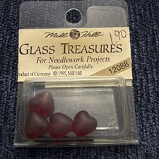 Rare Mill Hill Glass Treasures 12088 Petite Red Channeled Hearts