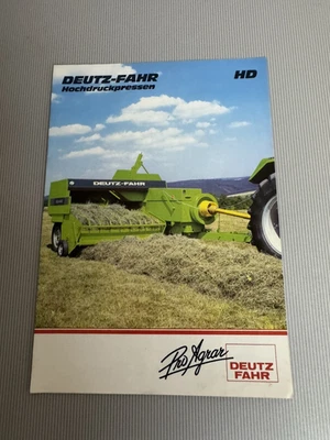 Deutz-Fahr Hochdruckpressen HD Prospekt inkl. Datenblatt! Top Zustand - Bild 1 von 3