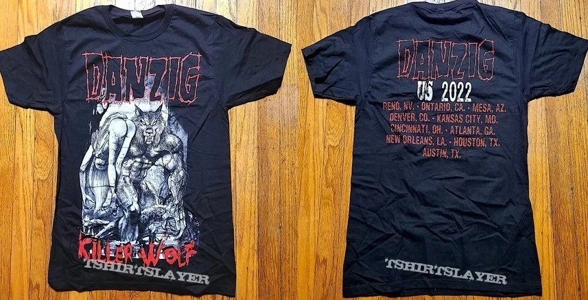 Danzig Killer Wolf US 2022 Tour 2 sided black short sleeve tee Men