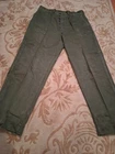 Vintage Military Fatigues Vietnam Era OG-107 Green 35x32 Button Fly Trousers