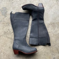 Adelante Condesa 10 D Tall Knee Riding Boot Black Leather Nubuck EUC $495