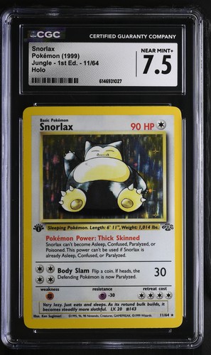 Snorlax (1st Edition) graded CGC 7.5 for sale on eBay