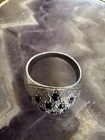 Antique Blue Sapphire 925 Silver Ring Size  6