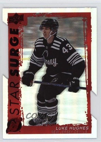 Luke Hughes [Red Die Cut] #SS-2 2023 Upper Deck Star Surge card