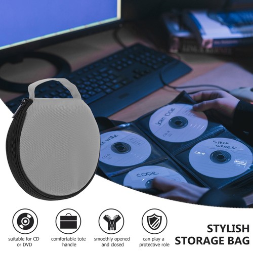 Portable CD Bag Holder Disc Wallet Organizer Zipper CD Case with Attached Handle - 第 12/12 張圖片
