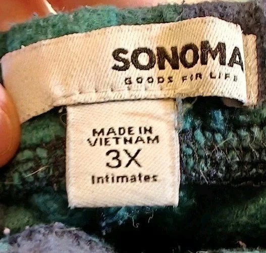 Pantalones de pijama Sonoma Goods For Life talla grande 3x polar verde azul a cuadros para mujer Foto 3 de 4