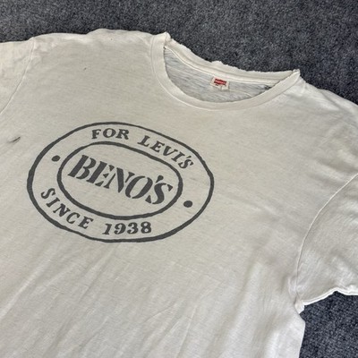 True Vintage 1960S Levi s Department Store Graphic T-Shirt True Size Xl White￼