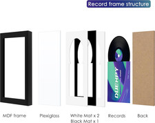Vinyl Record Display Frame 16X22 Inches Display Record Album and 12.5X12.5 Al...