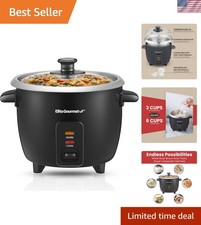 Elite Cuisine 6-Cup Rice Cooker - Perfect Rice Every Time, Includes Accessories