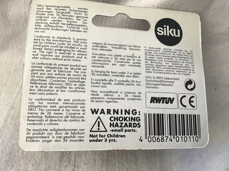 Siku 1011 Super Series MERCEDES BENZ 500 SEL CABRIOLET ESCALA 1:87 EN TARJETA Foto 2 de 2