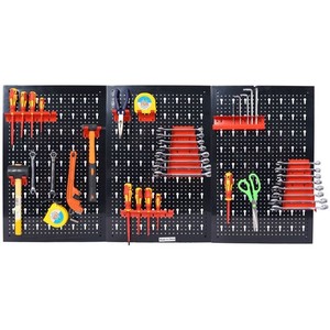 Yessources 3pcs Black Metal Pegboard Garage 48x24 Tool Organizer Wall Mount