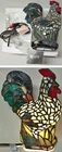 Vintage NOS Stained Glass Tiffany Style Rooster Table Lamp Night Light JC Penny