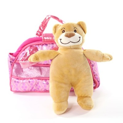 10'' Cute Teddy Bear Plush Soft Stuffed Animal with Pink Gift 8.0 Inches, Tan