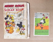 1930s MICKEY MOUSE RECIPE SCRAP BOOK + DISNEY CARD -RARE JAEGER’S HOLSUM BREAD!