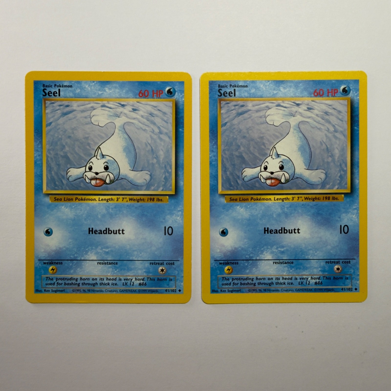 Pokémon TCG Seel Base Set #41/102 2-Card Lot WOTC Vintage 1999