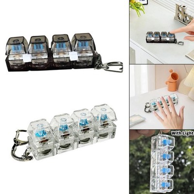 Fidget Clicker Spielzeug mit Tastatur, Schlüsselanhänger, Knopf von