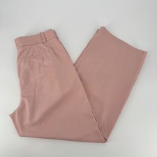 Madewell Slouchy Straight Trousers Pink Tencel Cotton Linen Pleated Pants Size 6