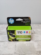 Genuine OEM HP 910 3-pack Cyan/Magenta/Yellow Original Ink Cartridge NEW 2026