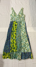 Vintage Hannah Floral Patchwork Cotton Maxi Dress Bohemian Cottagecore Fairy