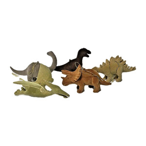 5 Wondershop Flocked Dinosaur Christmas Ornament Stegosaurus Triceratops T-Rex