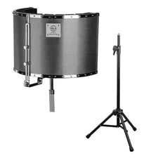 H&A H&A Studio Recording Microphone Isolation Shield with Stand, High density ab