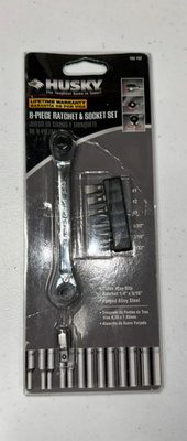 #ad Husky 8 Piece Ratchet and Socket Set 1 4 inch 5 16 inch Three way bits 165152 $19.95