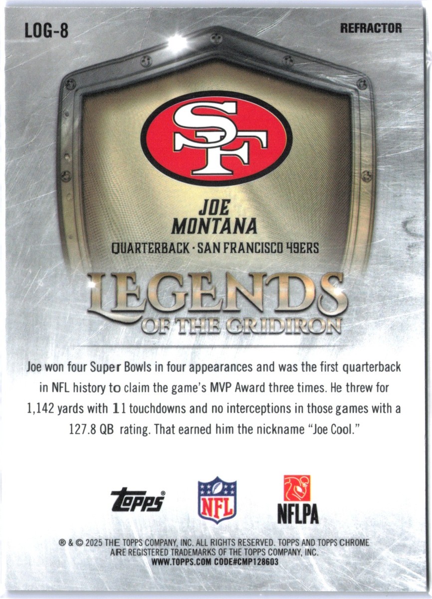 2025 TOPPS CHROME FOOTBALL LEGENDS OF THE GRIDIRON REFRACTOR JOE