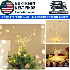 USB-Powered 3D Deer Tree Topper with Remote Control for Stunning Christmas Decor