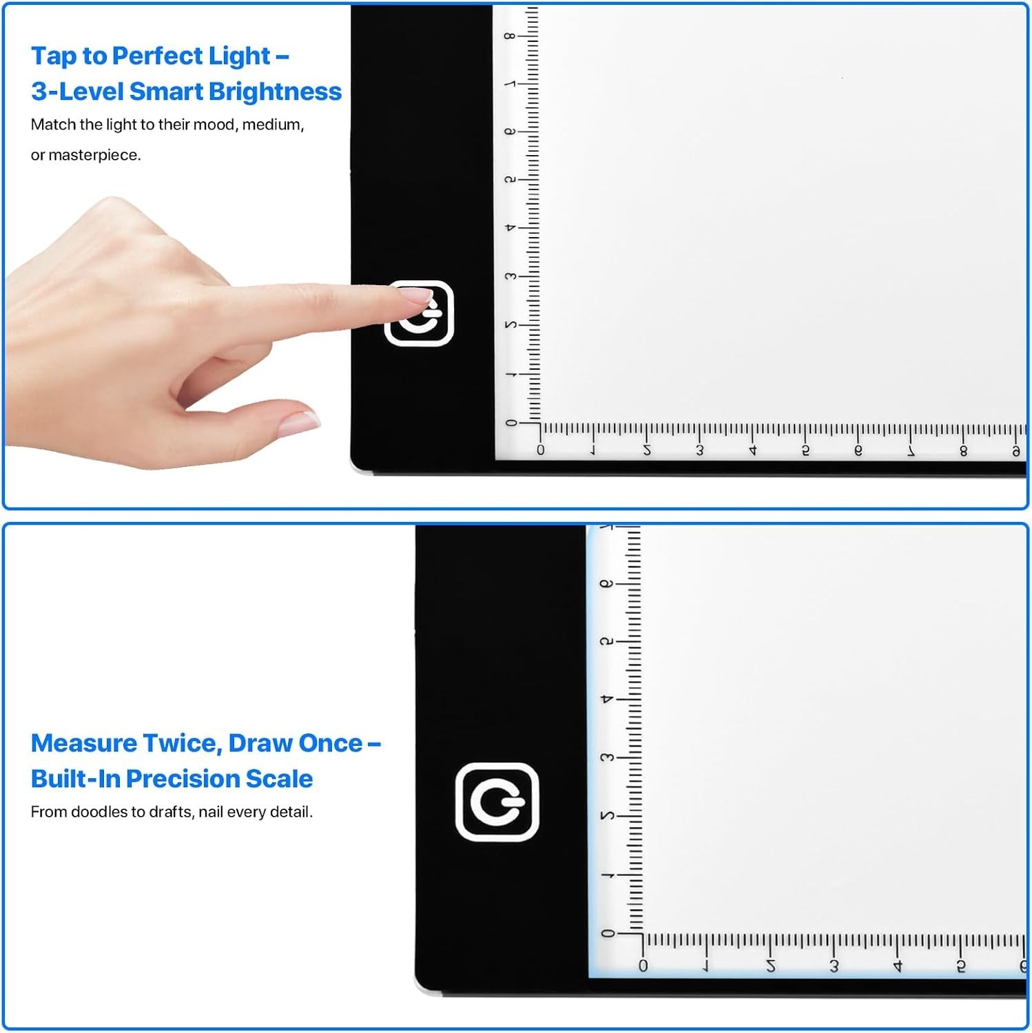 A4 LED Light Box for Tracing and Drawing - Ultra Thin Adjustable Light ...