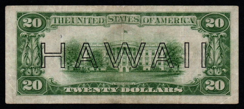 1934A $20 CRISP VF+/XF HAWAII WWII Emergency Issue Federal Reserve Note! - Image 2 of 2