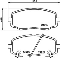 Hella Pagid Bremsbelagsatz Scheibenbremse 8DB 355 014-901 FüR PB Hyundai PBT GB