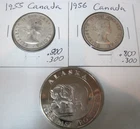 1955 & 1956 * 2 SILVER Canada Canadian HALF DOLLARS +1 Shown * USA ONLY $5. SHIP