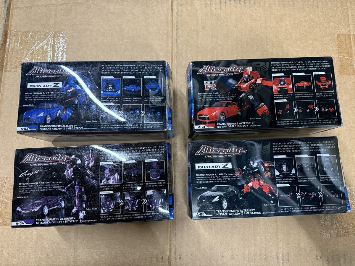 Lot of 4 Transformers Alternity Set Nissan GT-R Fairlady Z Skywarp 