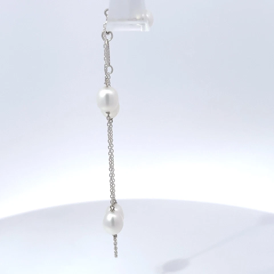 Pulsera Tiffany & Co. de plata de ley 925 perlas de Elsa Peretti por yarda de 8" Foto 3 de 4