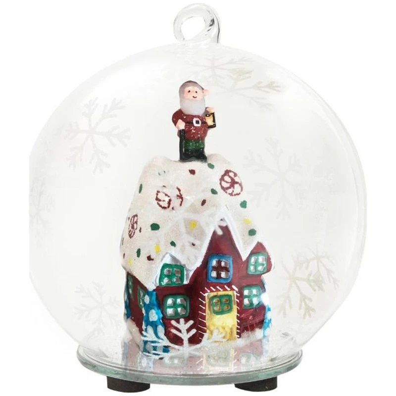 Sfera Natalizia in Vetro con LED BRANDANI Decorazione Natale da Appendere, fotografia 5 di 9