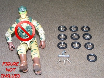 G.I Joe Repair Kit: 1 T-HOOK 10 O-Rings 12 Screws Parts for Vintage 1980s Hasbro