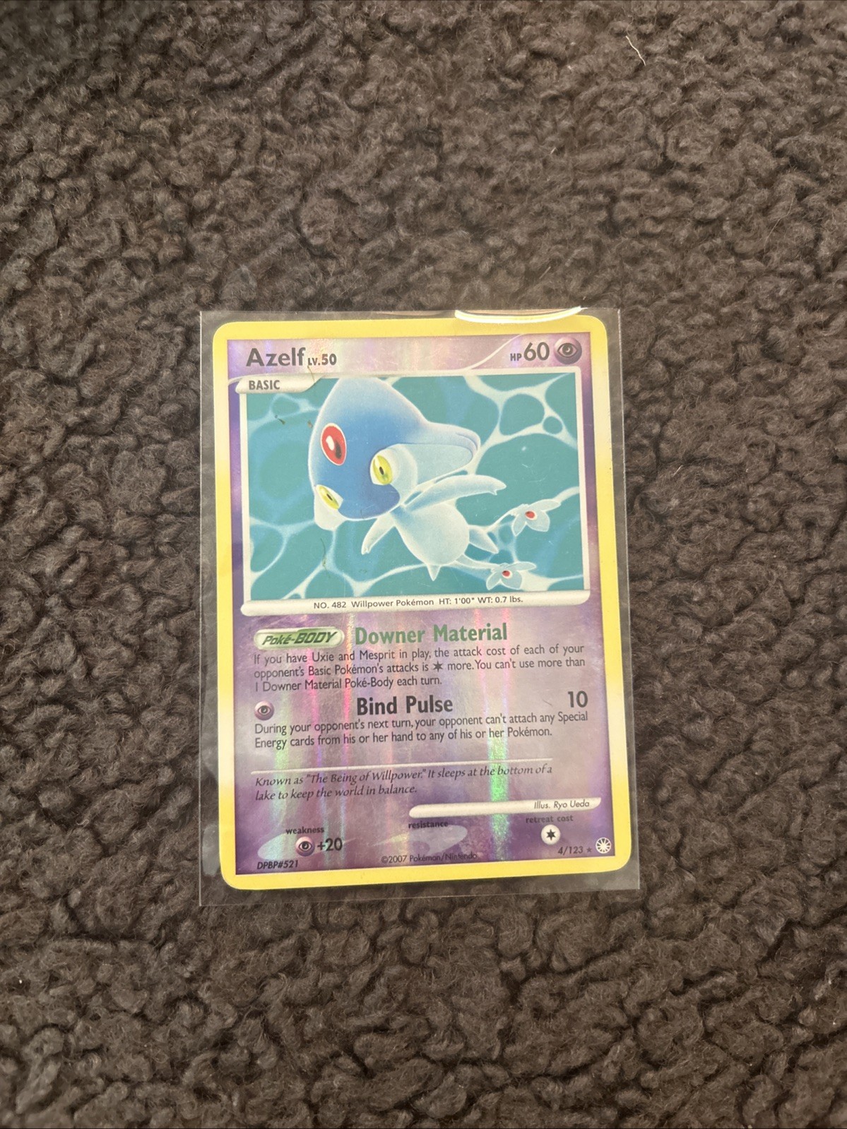 Pokemon Azelf Reverse Holo Card 4/123 Mysterious Treasures
