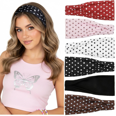 Trendy Polka Dot Headbands for Women - Wide Thick Hair Bands  display picture 1