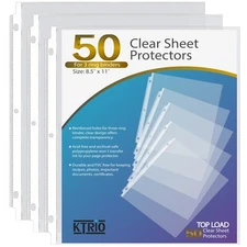 Sheet Protectors 8.5 x 11 inch Clear Page Protector for 3 Ring Binder Plastic...