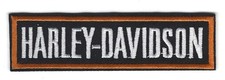 Harley Davidson Script Copper Tone Embroidered Iron On Patch 4.25" Wide