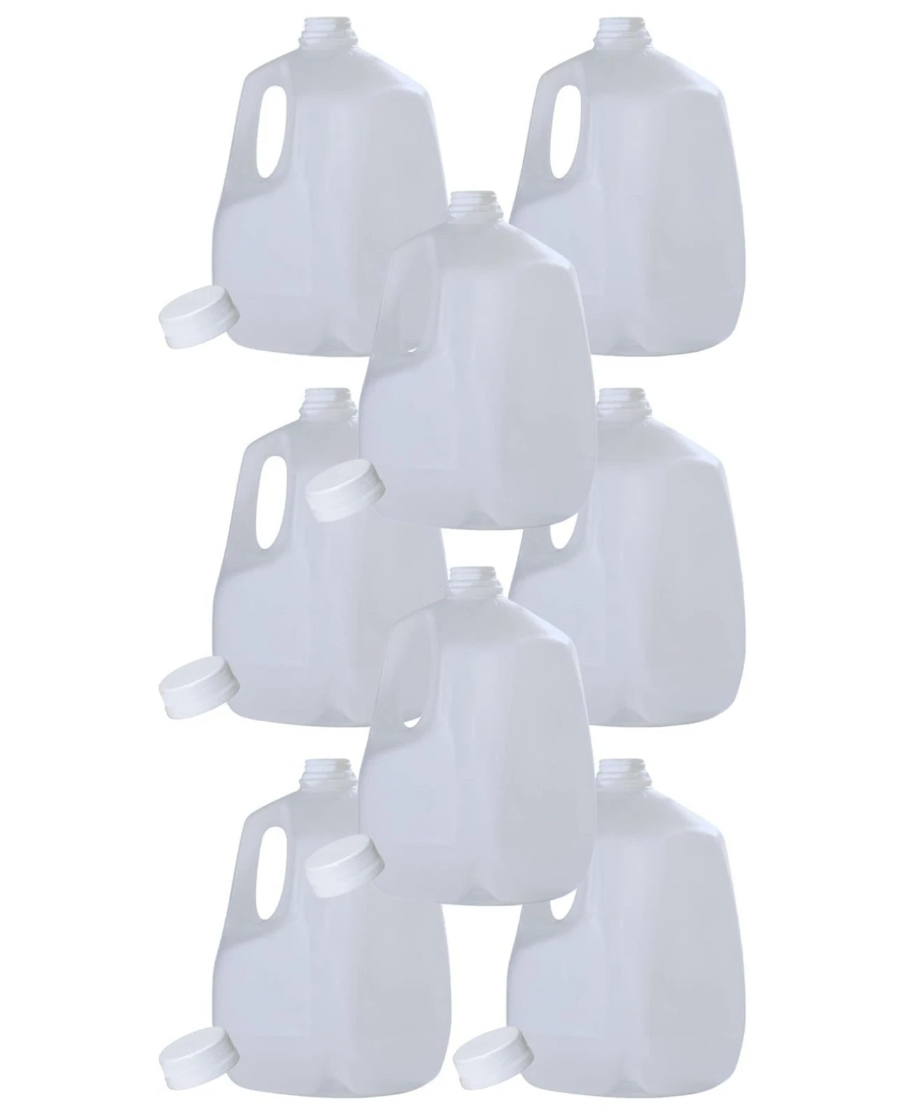 (8 PACK) 128 Oz Empty Plastic Gallon Juice Bottles with Tamper Evident White Cap
