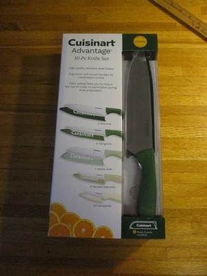 Cuisinart Advantage 4 Knife Set with Stainless Blades Green handles  8-Piece